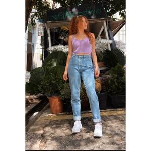 American Apparel Women's The High-Waist Jean Blue Denim Straight‎ Leg - Size 26